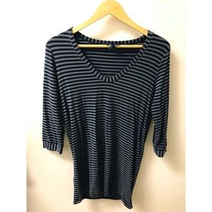 French Connection Stripe Long Sleeve Dress Tunic L